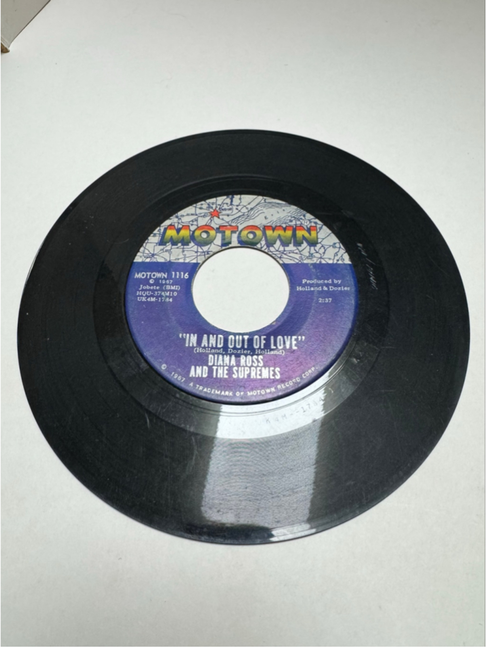 Diana Ross & The Supremes Motown Vinyl Record 7” In And Out Of Love 45 RPM
